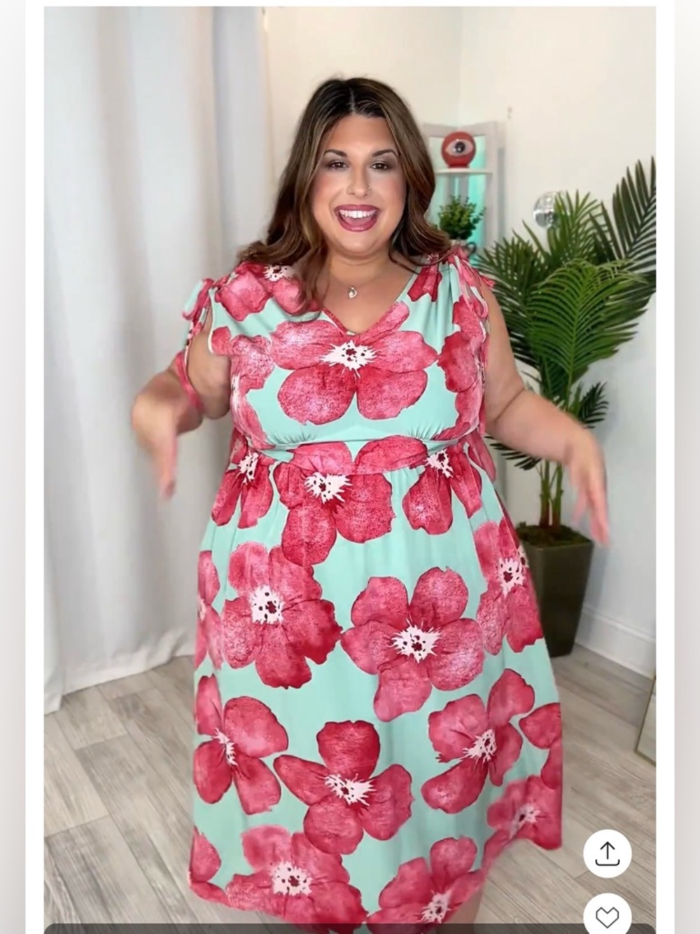 Plus Floral Midi Dress